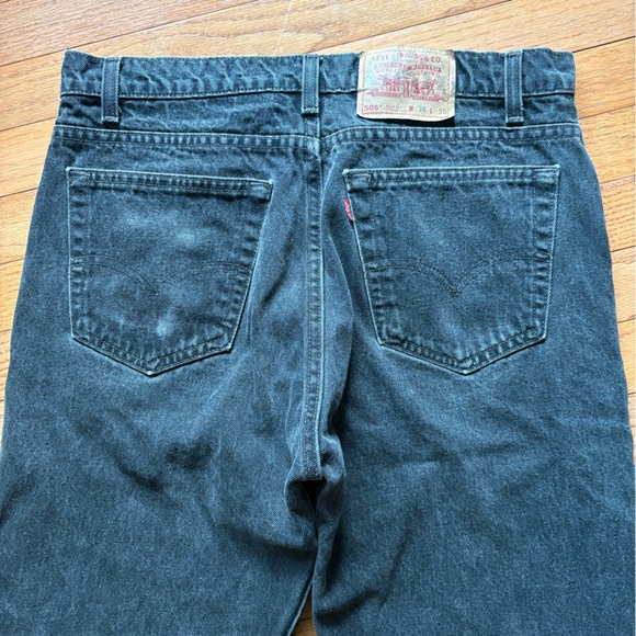 Levi’s 90’s Vintage 505 Regular Fit Straight Leg Jeans Men’s 36x30 Faded Black - Picture 7 of 8